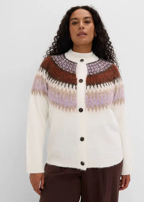 Gilet en maille &agrave; motif norv&eacute;gien, bonprix