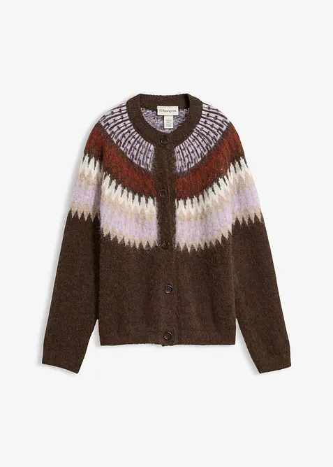 Gilet en maille &agrave; motif norv&eacute;gien, bonprix