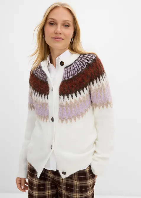 Gilet en maille &agrave; motif norv&eacute;gien, bonprix