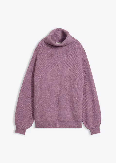 Pull col roul&eacute; &agrave; manches bouffantes, bonprix