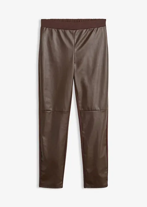 Lederimitat-Leggings mit Teilungsn&auml;hten am Knie, bonprix