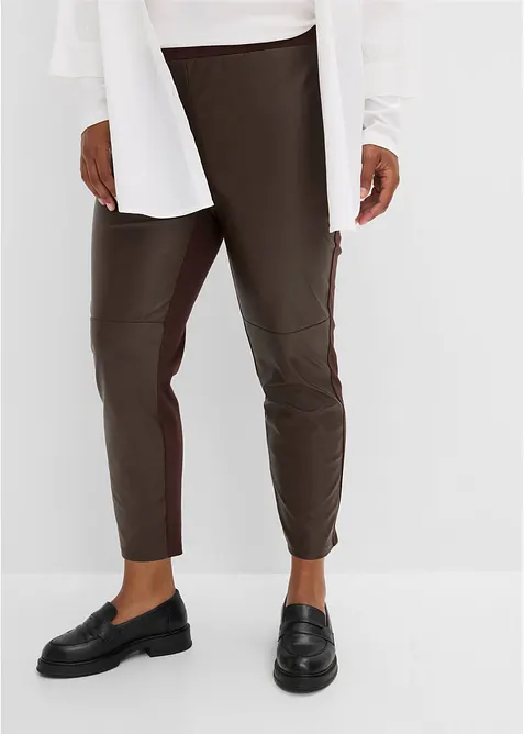 Legging enduit avec coutures d&rsquo;empi&egrave;cement aux genoux, bonprix