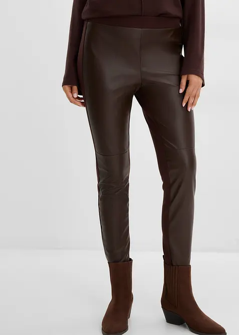 Legging enduit avec coutures d&rsquo;empi&egrave;cement aux genoux, bonprix