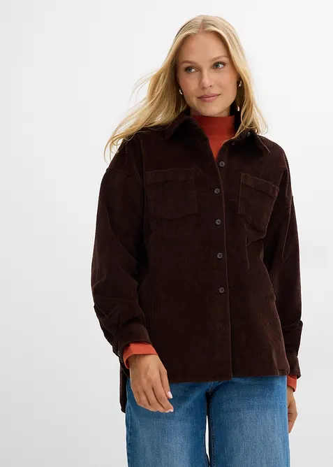 Oversize Cord-Shacket aus Baumwoll-Mix, bonprix