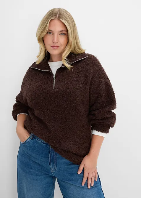 Pull camionneur, aspect boucl&eacute;, bonprix