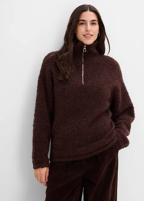 Pull camionneur, aspect boucl&eacute;, bonprix