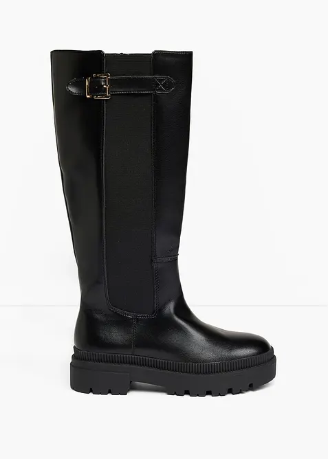 Bottes tige large fourr&eacute;es &agrave; empi&egrave;cement &eacute;lastique, bonprix