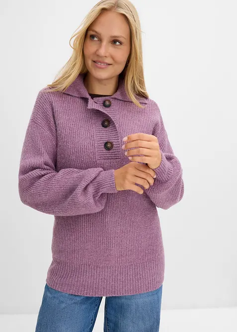 Pull camionneur en coton m&eacute;lang&eacute;, bonprix