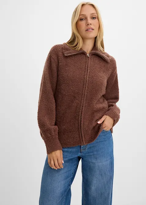 Gilet en maille boucl&eacute;e, bonprix
