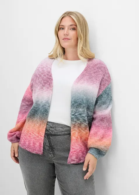 Gilet en grosse maille &agrave; d&eacute;grad&eacute; de couleurs, bonprix