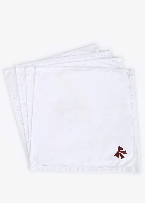 Stoffservietten aus Bio-Baumwolle mit Stickerei (4er Pack), bonprix
