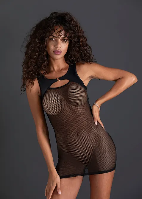 Nuisette sexy avec empi&egrave;cement &agrave; effet mouill&eacute;, bonprix