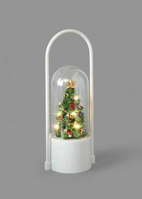Objet d&eacute;co LED sapin de No&euml;l sous d&ocirc;me en verre, bonprix