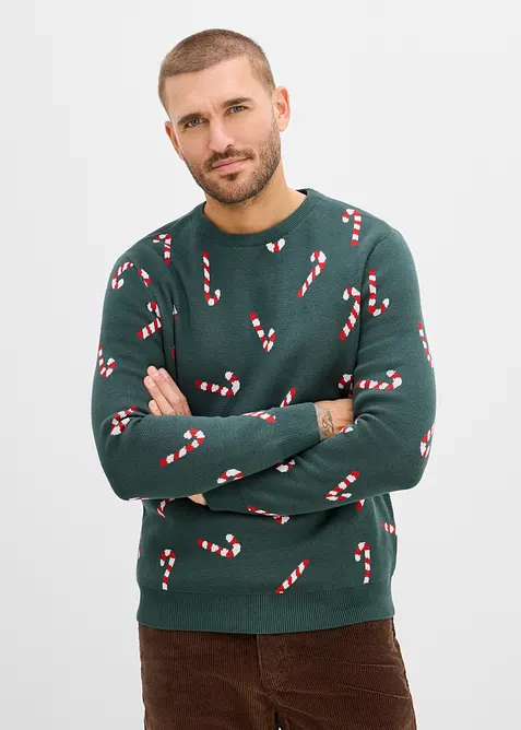 Feinstrickpullover mit Weihnachtsmotiv, bonprix