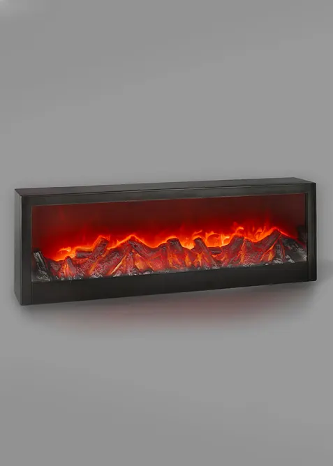 Objet d&eacute;co LED effet feu de chemin&eacute;e, bonprix