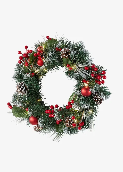 Couronne de porte LED avec d&eacute;corations, bonprix