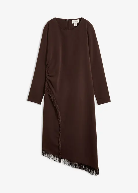 Asymmetrisches Midikleid mit Fransen, bonprix