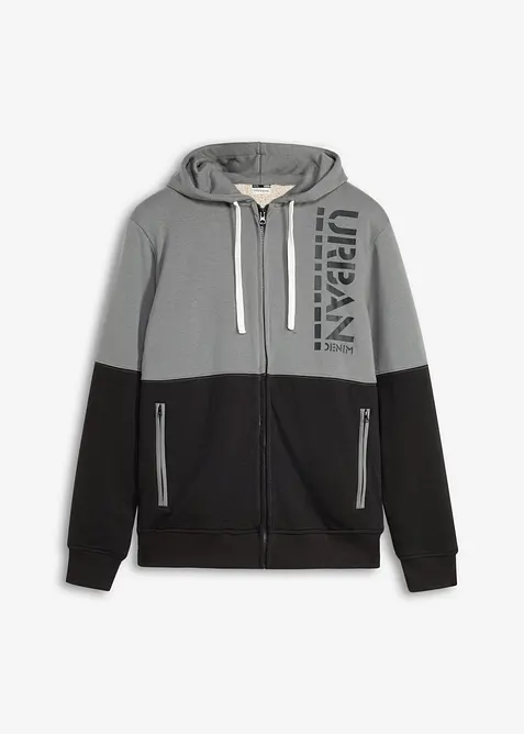 Sweat zipp&eacute; chaud avec doublure peluche, bonprix