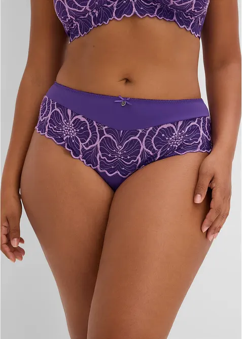 Slip maxi avec dentelle bicolore, bonprix