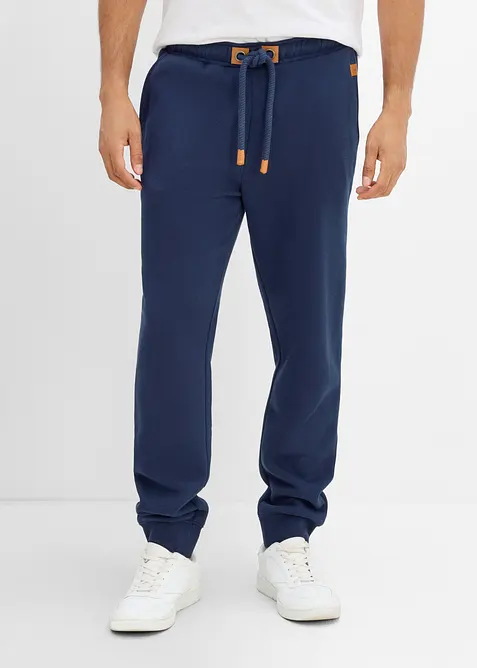 Pantalon de jogging en sweat &eacute;pais avec d&eacute;tails PU, bonprix