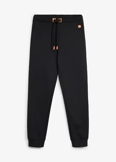 Jogginghose aus schwerer Qualit&auml;t mit PU-Details, bonprix
