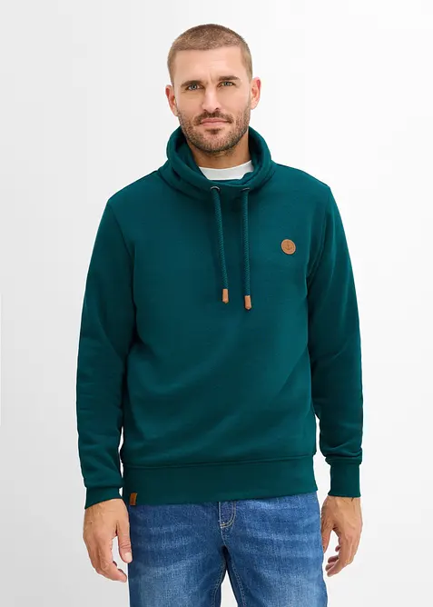 Sweat-shirt &eacute;pais avec d&eacute;tails en PU, bonprix
