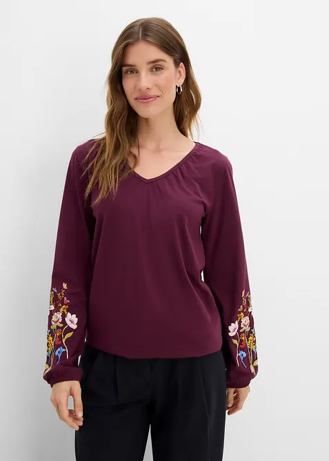 Langarmshirt aus Bio-Baumwoll-Stretch, bonprix