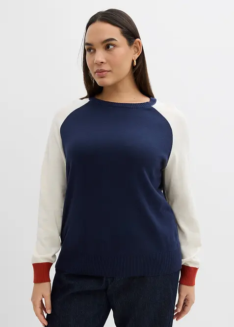 Pull en maille fine &agrave; manches raglan, bonprix