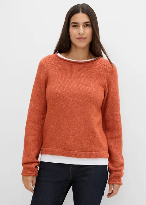 Pull col rond, bonprix