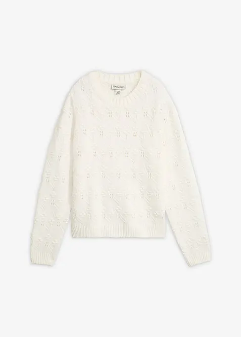 Pull en maille ajour&eacute;e, bonprix