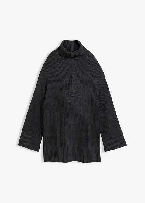 Pull oversize &agrave; col roul&eacute;, bonprix