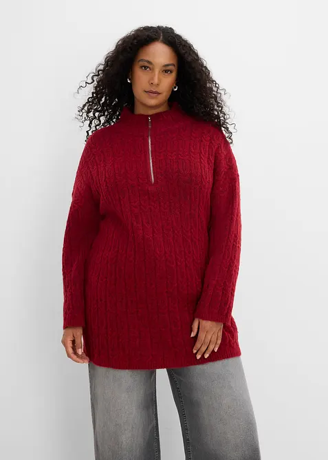 Longpullover mit Zopfmuster, bonprix
