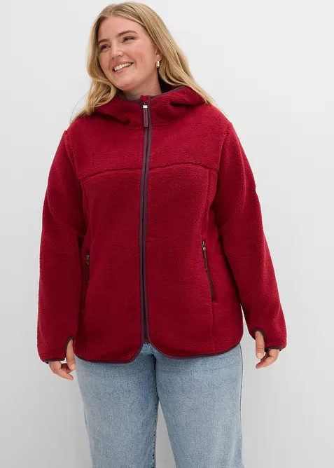 Veste en polaire peluche &agrave; capuche, bonprix