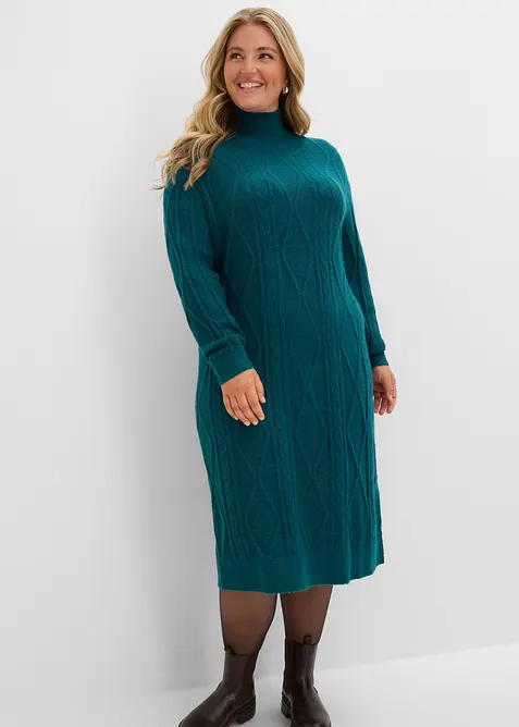 Strickkleid aus Zopfstrick, bonprix