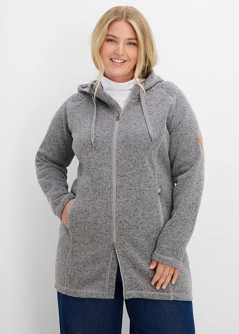 Veste longue polaire &agrave; capuche, bonprix