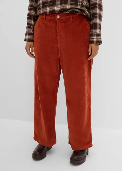 Pantalon en velours de coton c&ocirc;tel&eacute;, bonprix