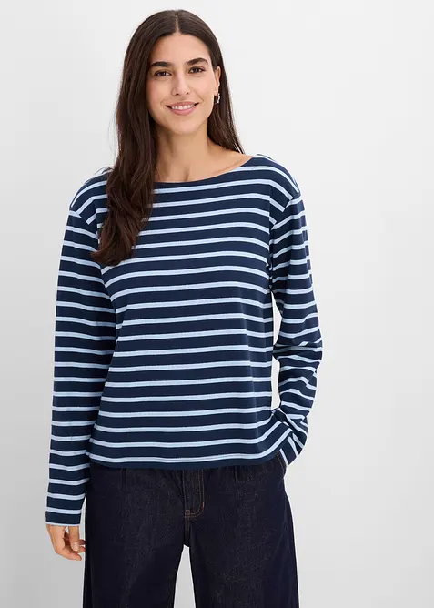 Langarmshirt aus reiner Bio-Baumwolle, (2er Pack), bonprix
