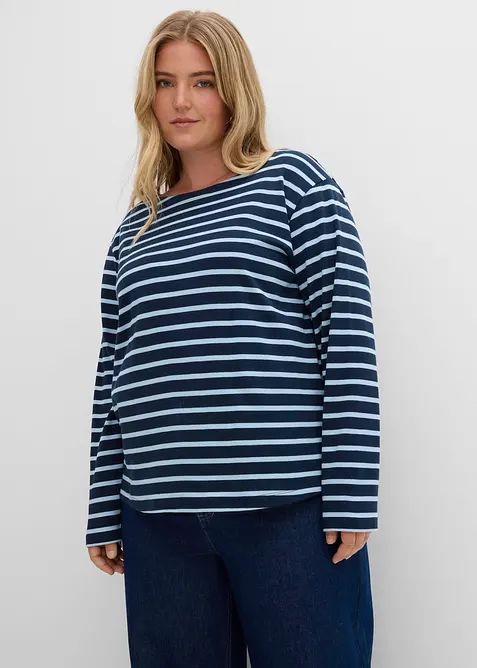 Lot de 2 T-shirts manches longues 100% coton, bonprix