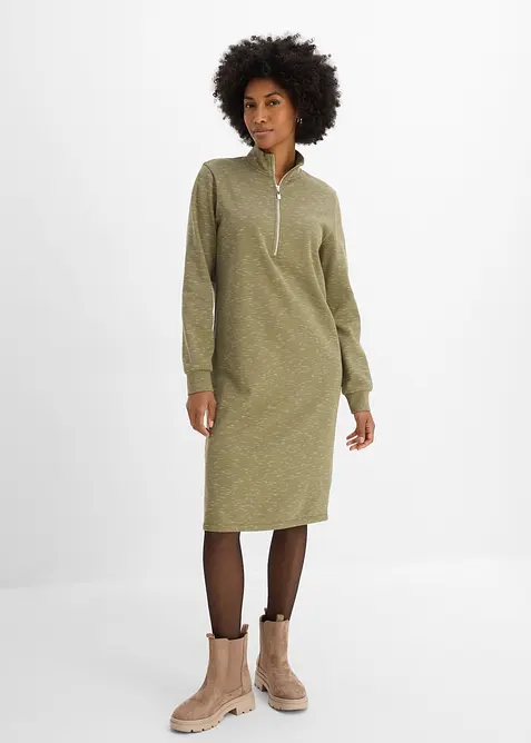 Robe sweat &agrave; col camionneur, bonprix