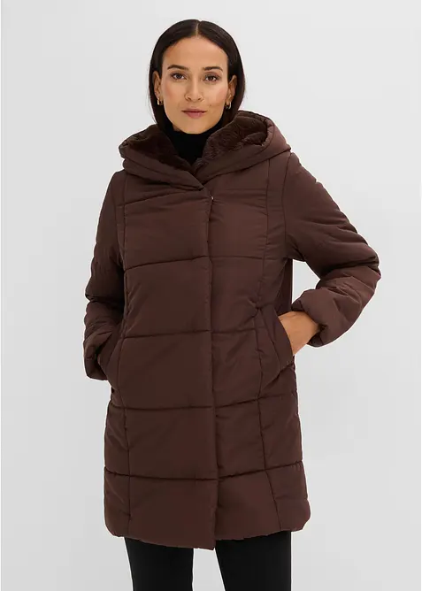 Steppjacke mit Fellimitat Besatz, bonprix
