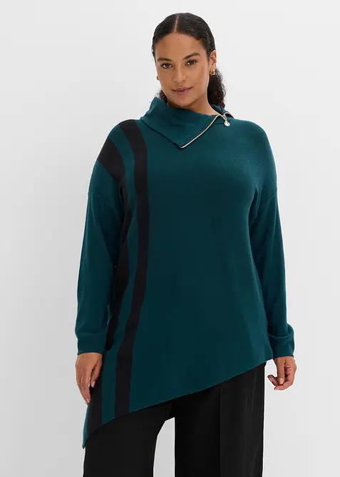 Pull long &agrave; base asym&eacute;trique, bonprix
