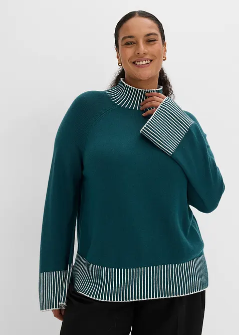 Stehkragenpullover aus weichem Kaschmir-Mix, bonprix