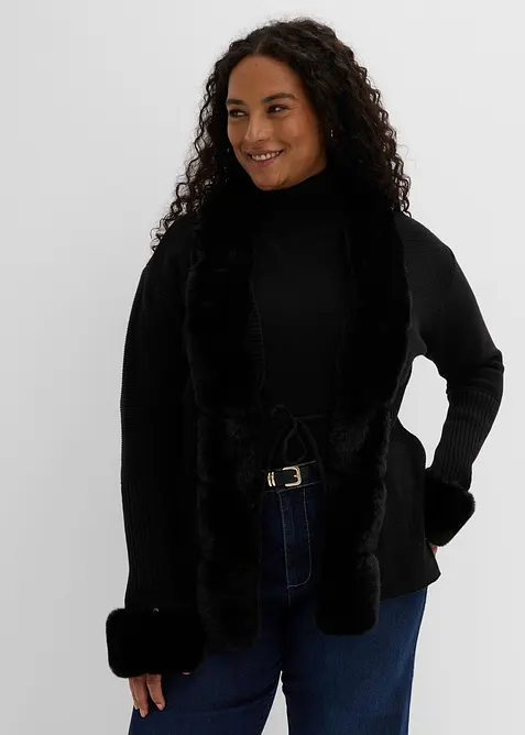 Gilet en maille &agrave; bordure amovible, bonprix