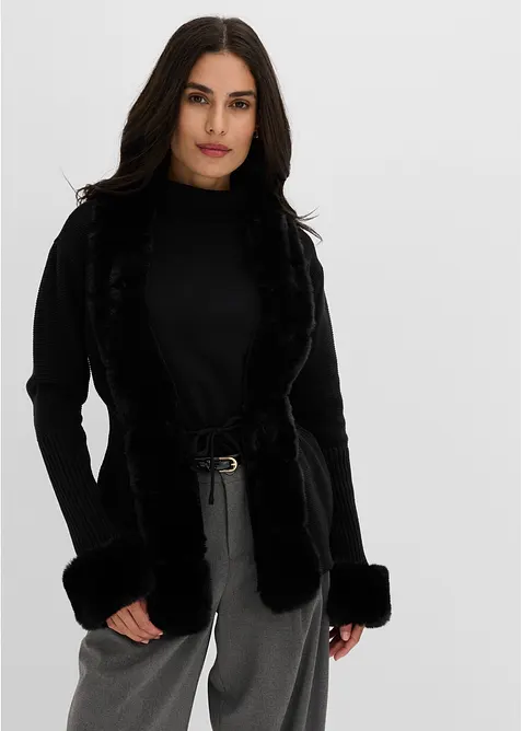 Gilet en maille &agrave; bordure amovible, bonprix