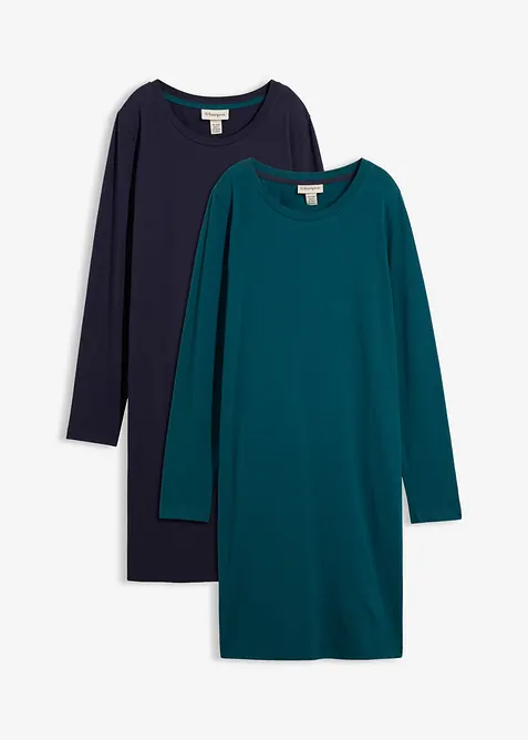 Lot de 2 robes en jersey coton, bonprix