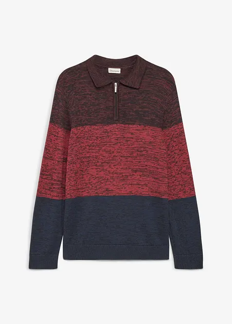Pull en fine maille &agrave; col polo, bonprix