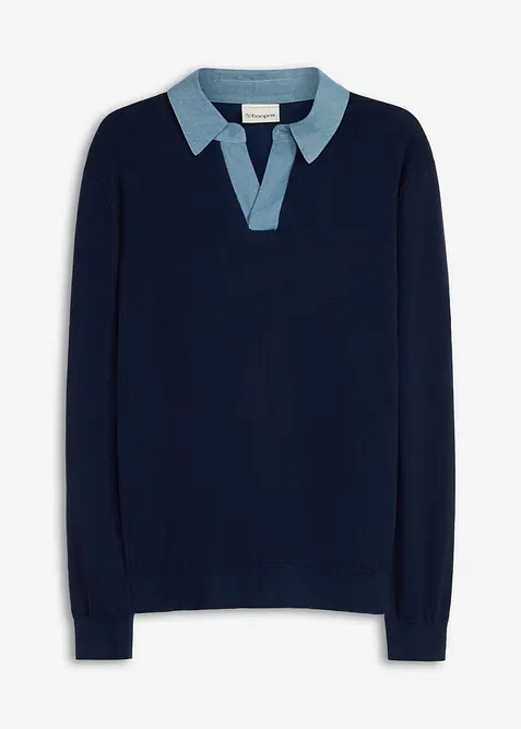 Pull en fine maille, aspect 2en1, bonprix