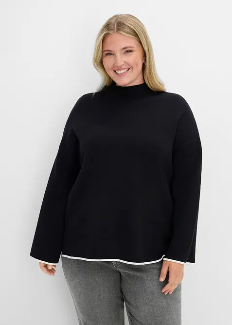 Pull r&eacute;versible en fine maille, bonprix