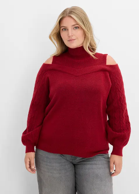 Pull avec d&eacute;coupes sur les &eacute;paules, bonprix