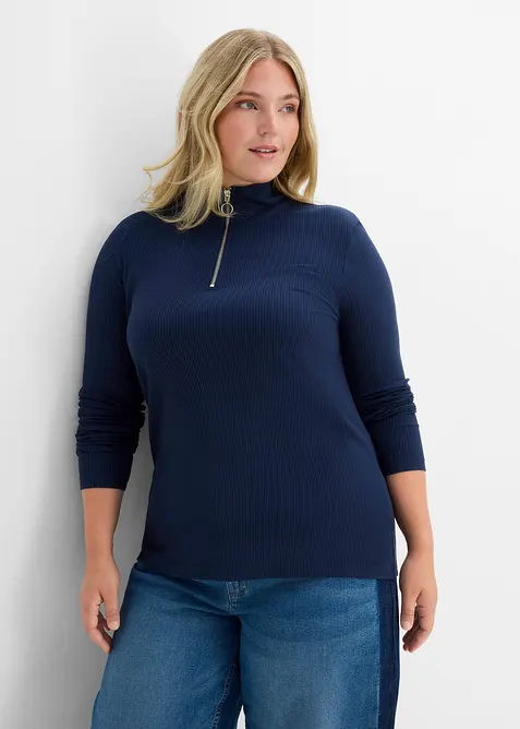Rippshirt aus softem Viskose-Mix, bonprix